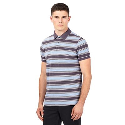 Ben Sherman Grey striped logo polo shirt